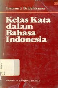 Kelas kata dalam bahasa indonesia edisi kedua